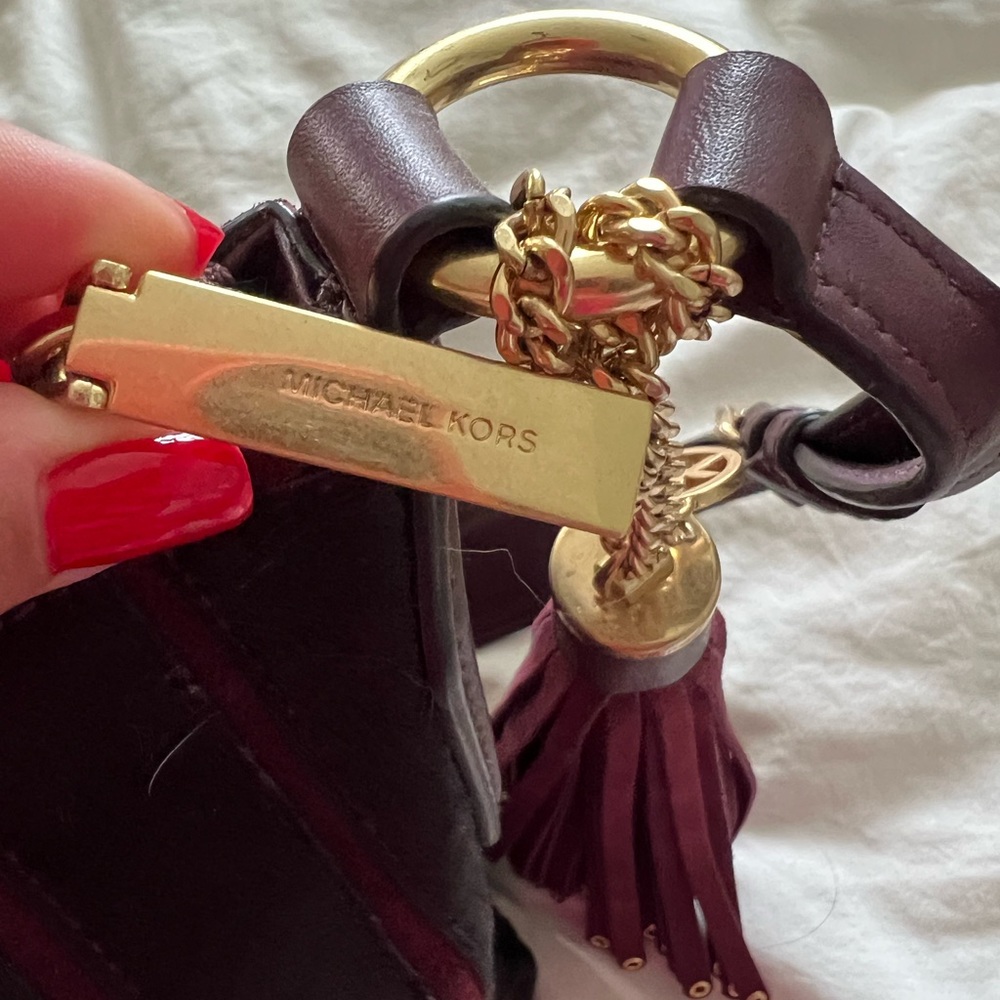 Michael Kors MK Plum rabbit fur bag